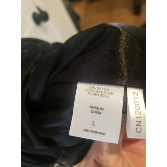 New York & Co Dress Jacquard Midi Party Sleeveless Stretch Sz L Lined Zip - Picture 10 of 10